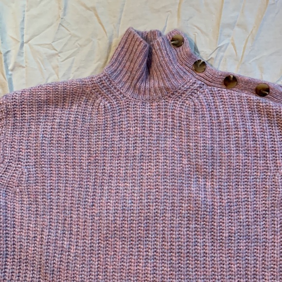 J.Crew alpaca blend turtleneck sweater with shoulder buttons - Picture 3 of 8